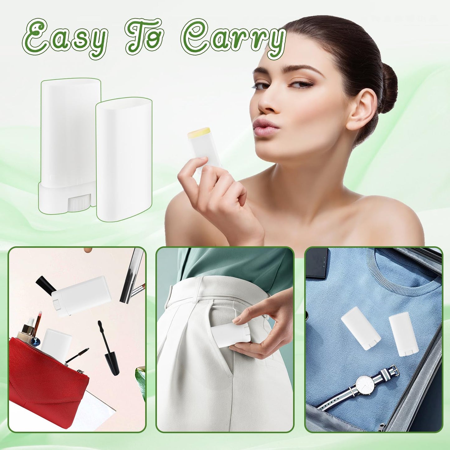 30 Pieces 15g/0.5oz White Oval Plastic Lip Balm Tubes,Empty Deodorant Bottles,Twist-Up Chap Stick Storage Containers for DIY Homemade Sunscreen Bar,Moisturizing Stick,Crayon