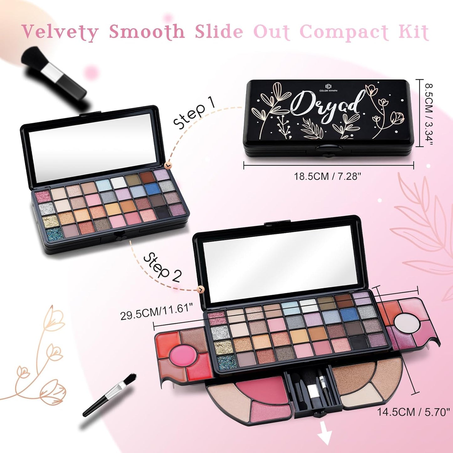 Color Nymph All In One Makeup Sets for Teens Women, Portable Travel Office Makeup Kit Gift for Girls with 36-Colors Eyeshadows Facial Blusher Lip Gloss Pressed Powder Mascara Brushes Mirror