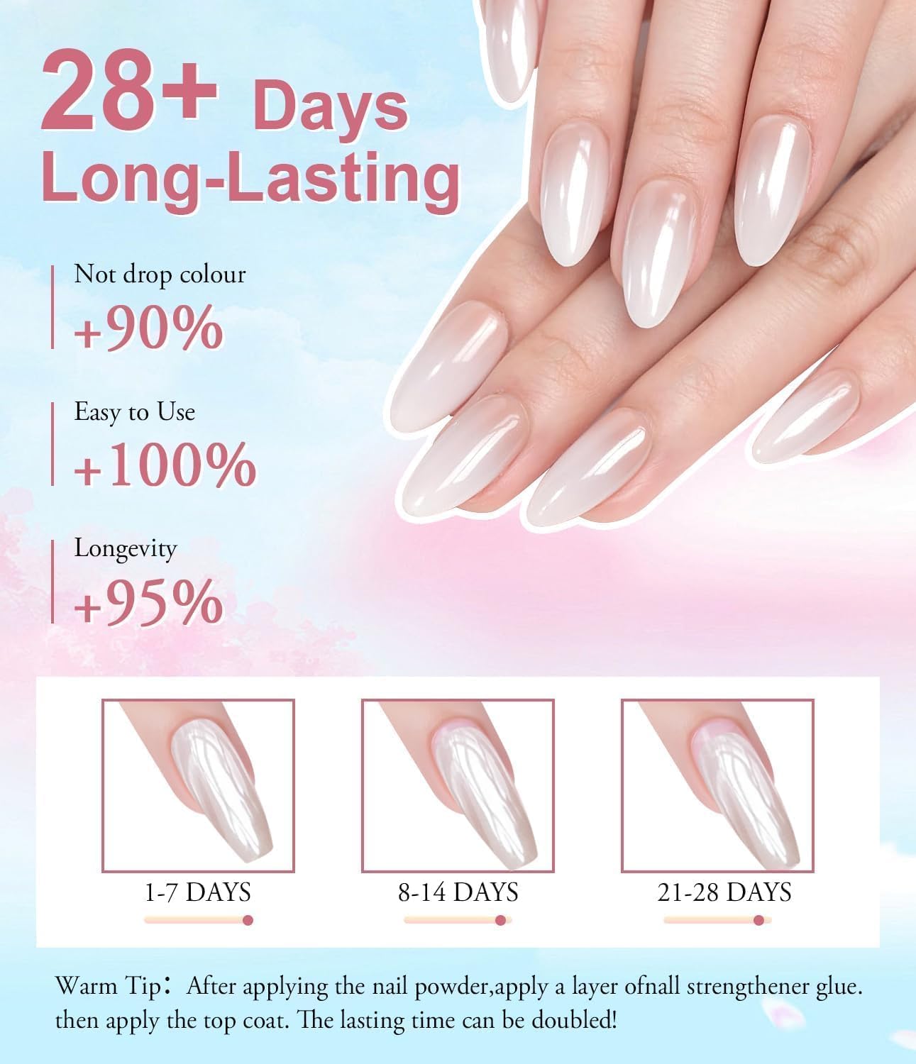 6Pcs Chrome Nail Powder Set - Metallic Mirror Effect Holographic Nail Powder Gold Silver White Nail Chrome Powder for Nails Art Decoration