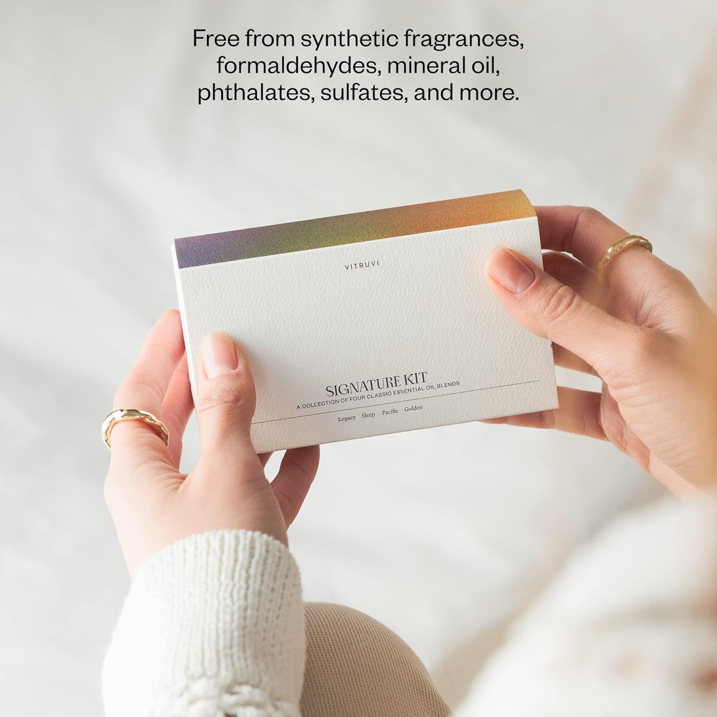 Vitruvi Signature Blend Essential Oils Kit | Floral, Citrus, Herbal, and Woodsy Aromas | 100% Pure Essential Oil Set, Essential Oils for Diffusers Aromatherapy 4x5 ml (0.17 fl. oz.)