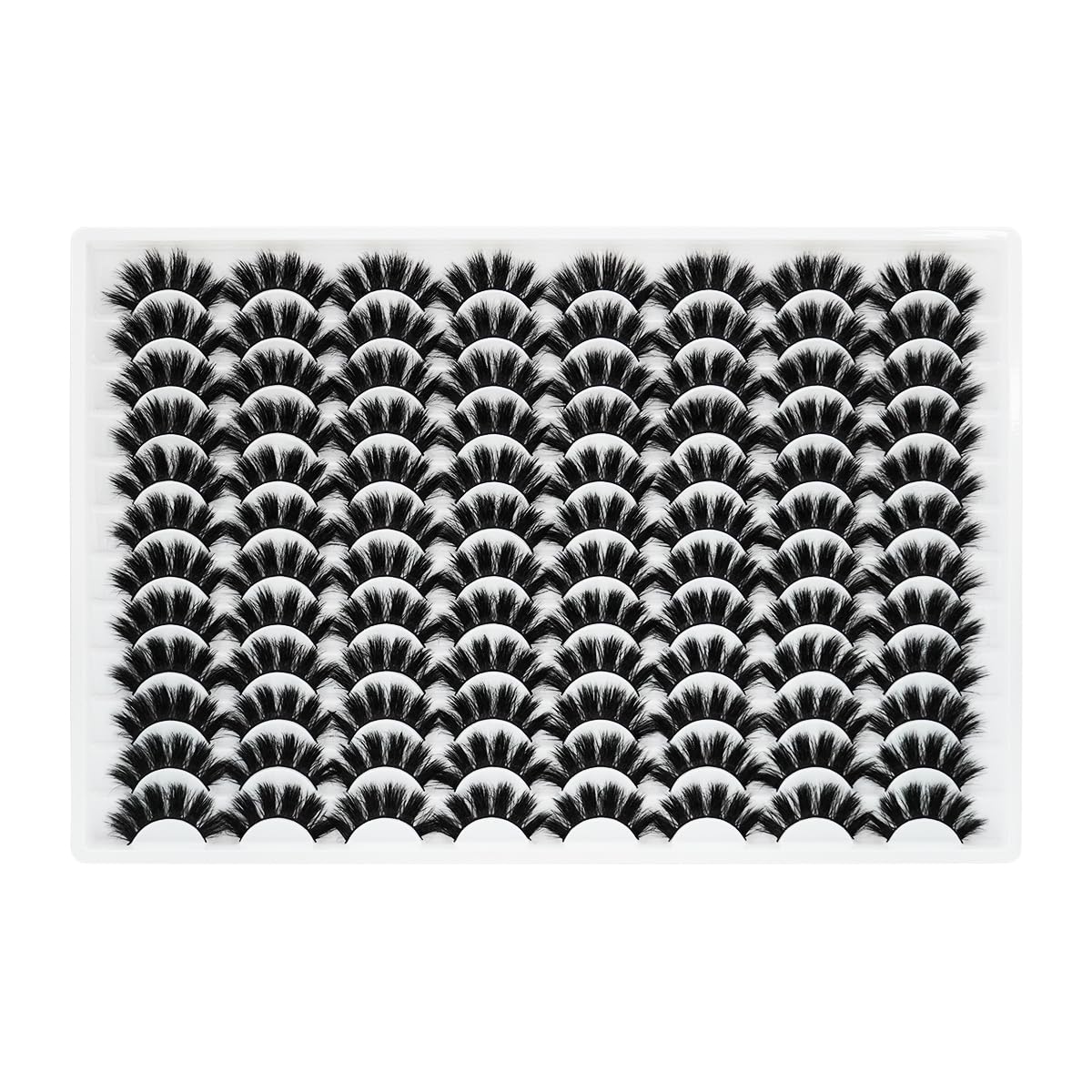 False Eyelashes 48 Pairs Faux Mink Lashes 14mm Wispy Lashes 3D Fluffy Cat Eye Lashes Pack Bulk Wholesale Strip Lashes(style 48-034)