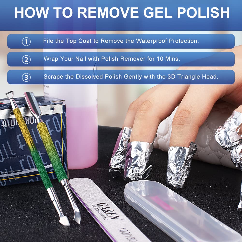 2PCS Metal Yellow-Green Gradient Cuticle Pusher and Cutter Remover Salon Quality Stainless Steel Gel Nail Polish Peeler Scraper Durable Manicure and Pedicure Cleaner Tool For Fingernail and Toenail