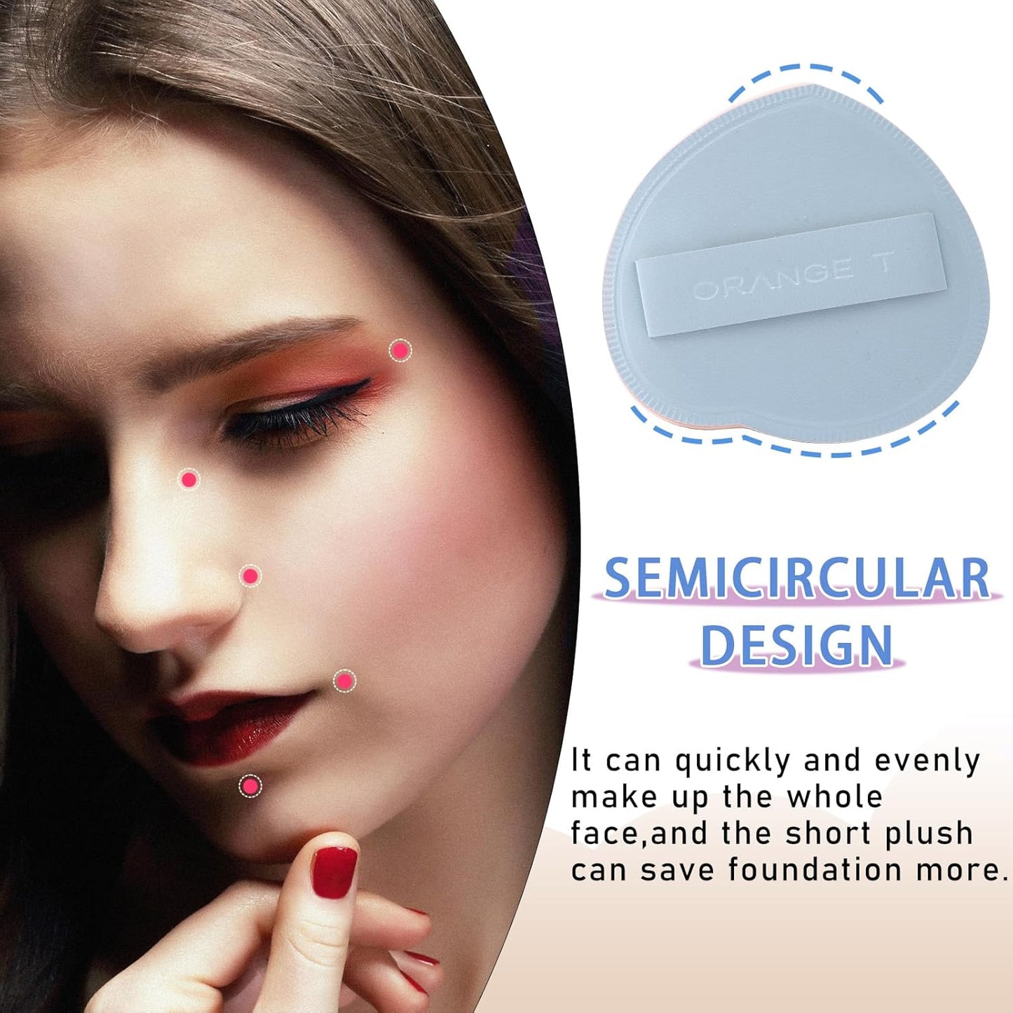 Lilystar 2Pcs Powder Puff Face Soft Makeup Sponge, Soft Triangle Powder Puffs Makeup Sponge Applicator Air Cushion Powder Puff for Liquid Foundation, Cream, Powder, Concealer(Blue)