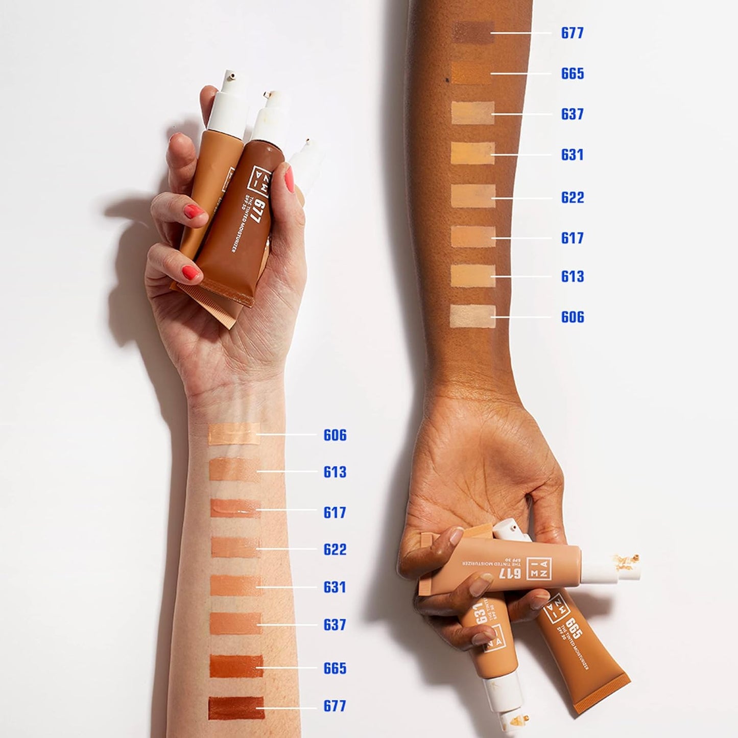 3INA 622 Tinted Moisturizer for Face with SPF 30 - Dark Sand - BB Cream with Light to Medium Coverage - Hyaluronic Acid Moisturizer for All Skin Tones - Vegan, Cruelty and Paraben Free Make Up - 1 oz