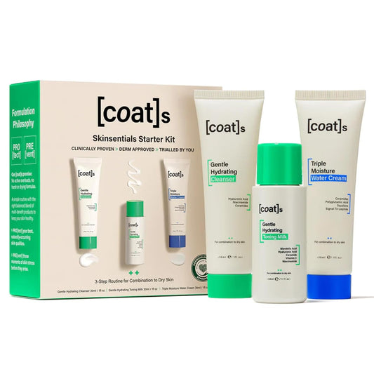 Coats Skinsentials Starter Bundle – Travel-Size Cleanser 1 oz, Toner 1 oz & Moisturizer 1 oz – 3-Step Regimen Prevents Breakouts and Protects Skin Barrier with Ceramides, For Women and Men