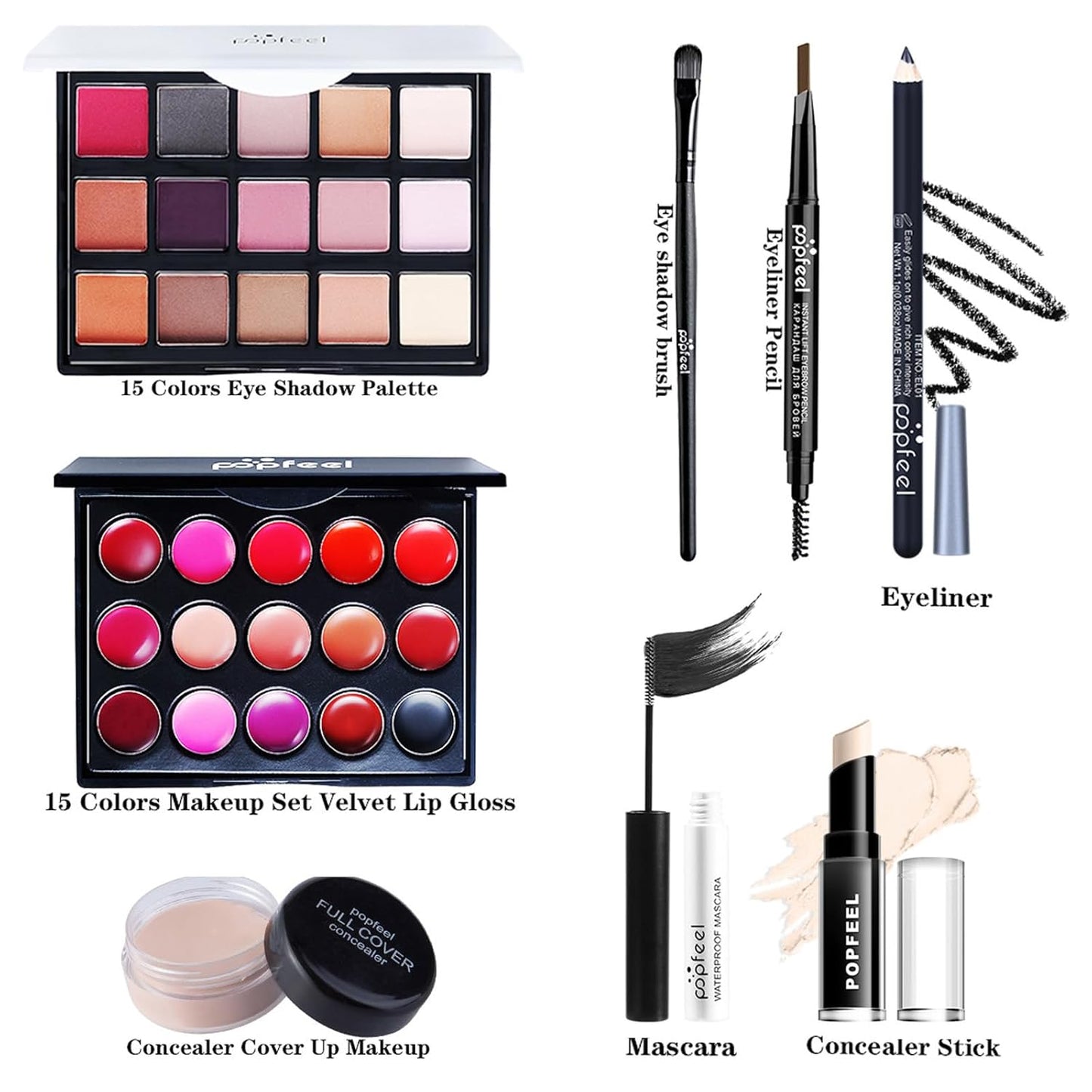 Makeup Kit for Women, All in One Makeup Gift Set for Women and Teen Girl, Full Makeup Kit with Lipgloss Eyeshadow Palette Concealer Stick Mascara Eyeliner Pencil Eye Shadow Brush