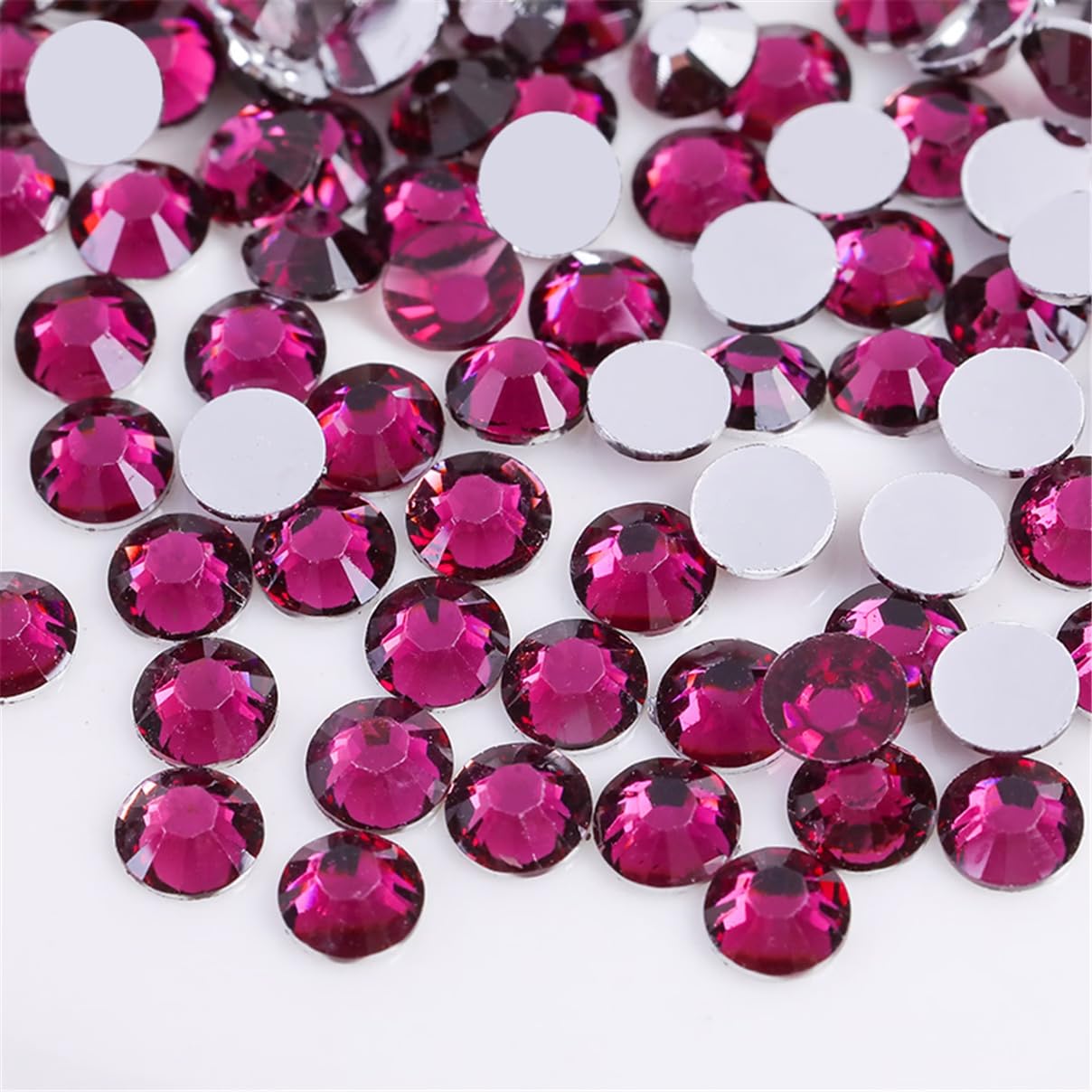 1000 Pieces SS20 5mm Flatback Rhinestones Clear Glass Round Gems Crystals for Nail Art DIY Crafts Clothes Shoes Bags （Grape Purple）
