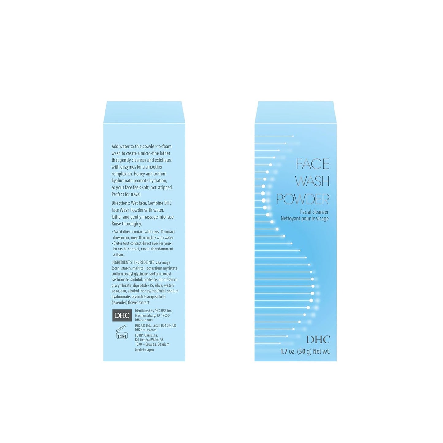 DHC Face Wash Powder, Luxurious Foaming Lather, Lightweight Powder Formula, Gently Exfoliates, Hydrating, Fragrance and Colorant Free, Ideal for All Skin Types, 1.7 oz. Net wt.