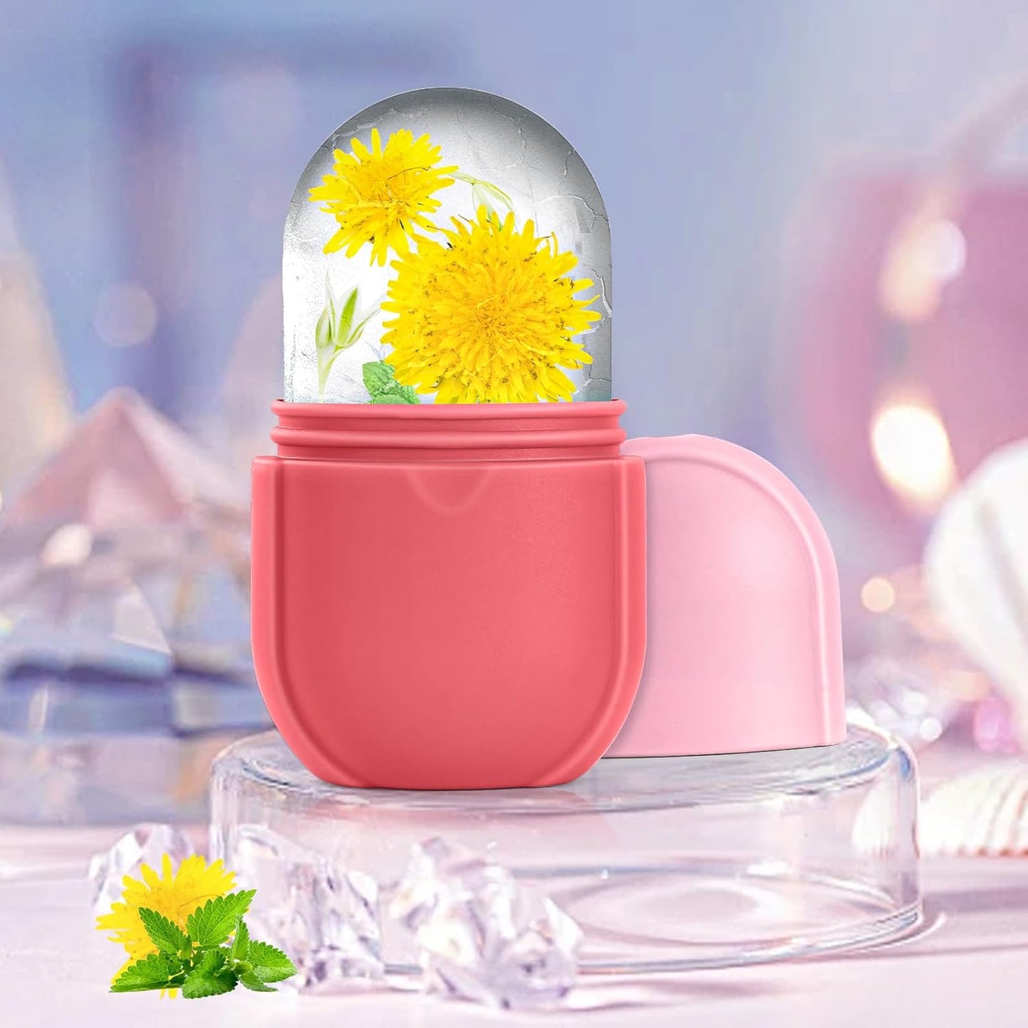 Coquette Ice Roller for Face and Eye, Ice Face Roller, Aesthetic Skin Care Tools Gifts for Women Cute Preppy Stuff,Silicone Ice Mold for Beauty(Pink)