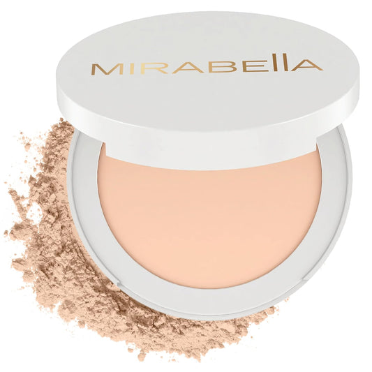 Mirabella Invincible Foundation - Buildable Mineral Makeup, Blurring Setting Powder for All Skin Types - HD Matte Finish - Ivory I4