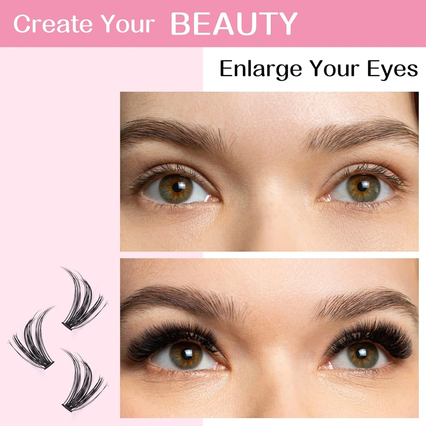 280 Pcs Individual Lashes 40D-C-0.07-10 Cluster Lashes C D Curl Wispy Lashes Bottom Lashes DIY Lashes At Home（40D-C-0.07-10）