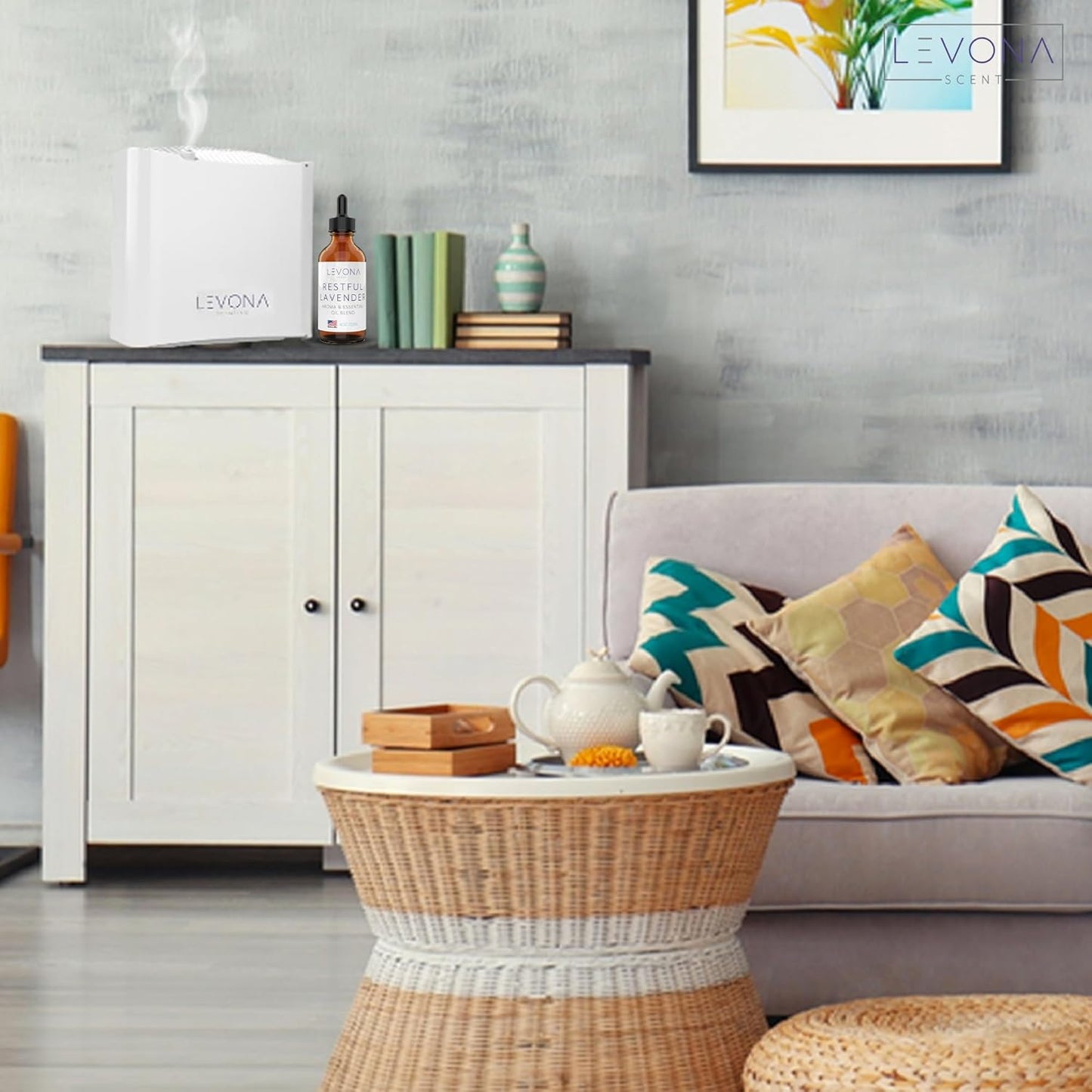 Levona Scent Essential Oils - Scents for Home, Hotel & Office Use - Perfect for Home Diffuser & Humidifiers - Aroma Fragrance Oil, Ideal for Massage, Relaxation, and Spa - Restful Lavender, 120ml