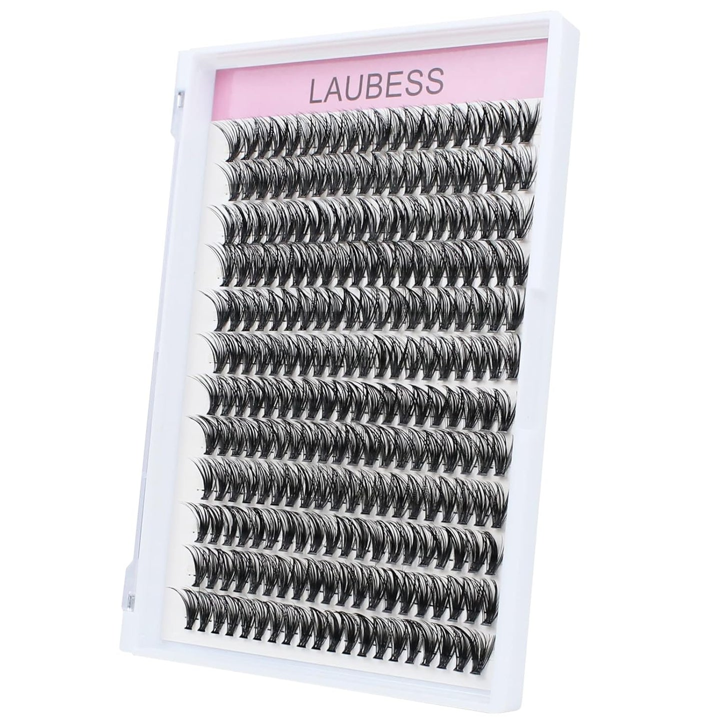 Lash Clusters LAUBESS Individual Lashes Waterproof Eyelash Clusters Mixed Tray Cluster Eyelash Extensions Soft Cluster Lashes for Beginners (40D-D-20)