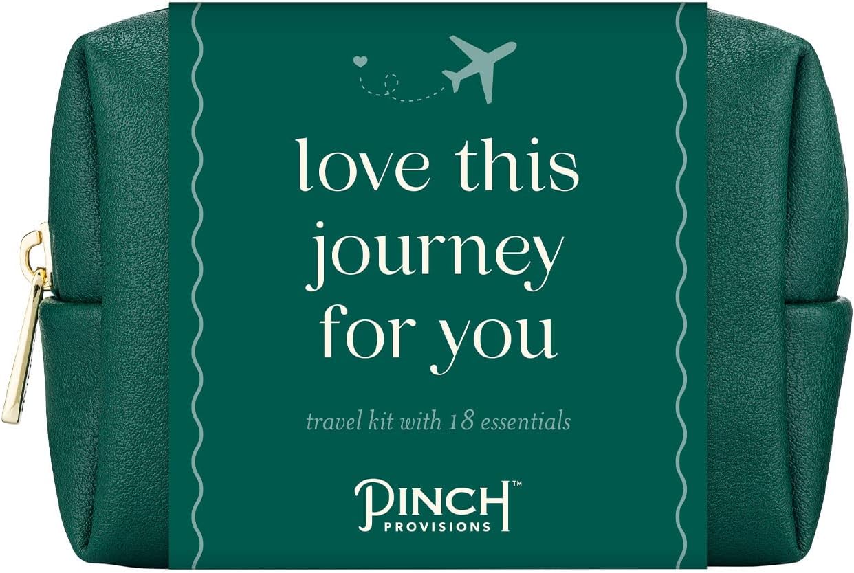 Pinch Provisions Travel Kit, includes 18 Must-Have Emergency Essential Items for Travelling, Ideal Road Trip or Airport Gift for Friends, Family & Peers, Portable Pouch