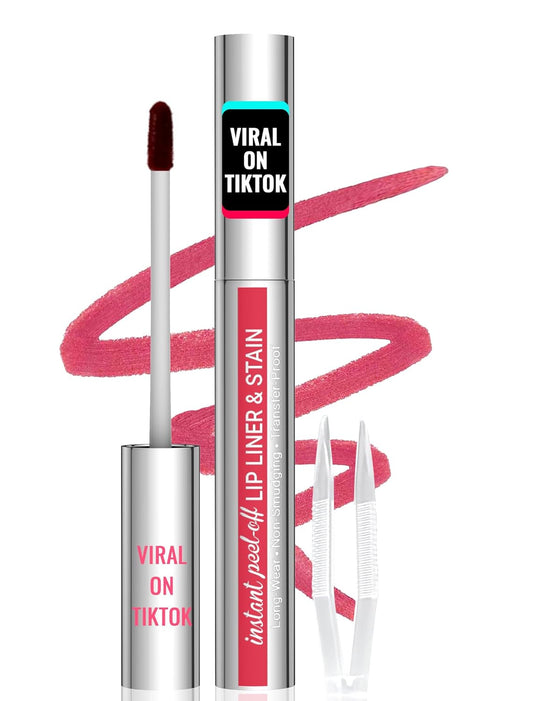 iMethod Lip Stain - Lip Liner Stain, Peel Off Lip Stain with Tweezer, Natural Long Lasting, Waterproof, Easy to Use, Stay On All Day, Rose