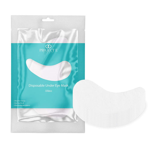 Project E Beauty 100pcs Disposable DIY Non-Woven Eye Mask Paper DIY Cotton Eye Care Mask | for Skincare & Spa Salon Use | Cosmetic Facial Paper for Toner, Serum, or Lotion (100, Eye Zone)