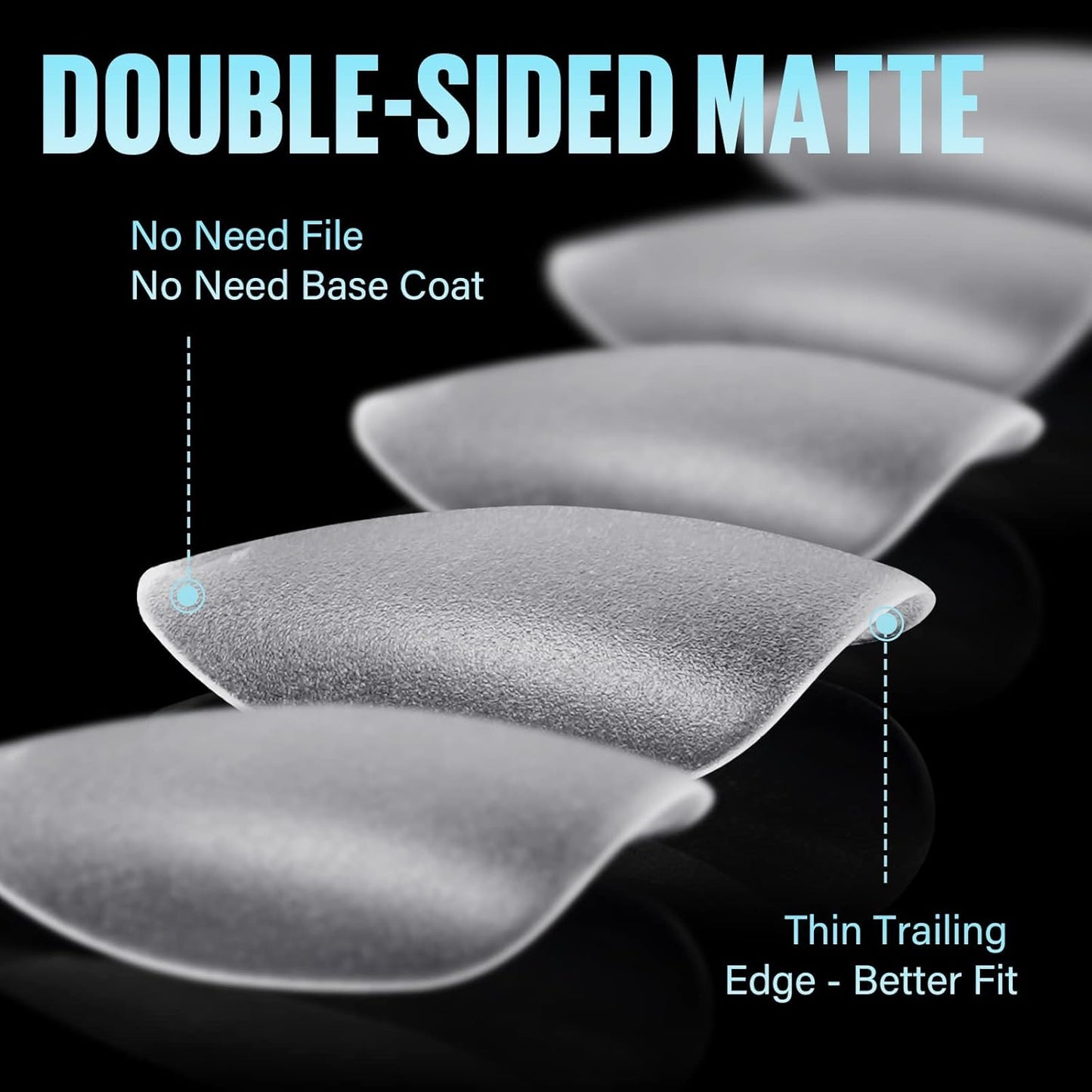 TOMICCA Short Almond Nail Tips - 450Pcs Acrylic Nail Tips Kit, 15 Sizes Pre Buffed Almond False Tips, Full Cover Double-sided Matte Nails for Nail Art Extension Press on Nails