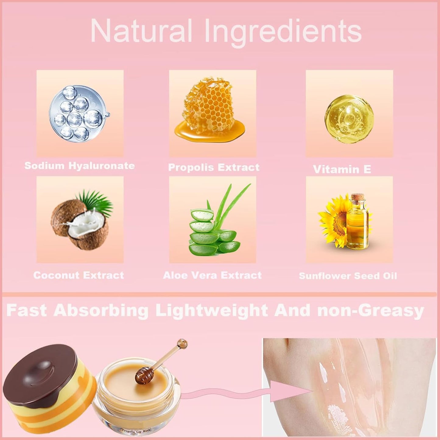 4 PCS Bee Lip Balm Honey Pot, Honey Coconut Aloe Vera Grape Sleeping Lip Mask Overnight with Sticks, Exfoliating Prevention Dry and Crack Lip Scrubs