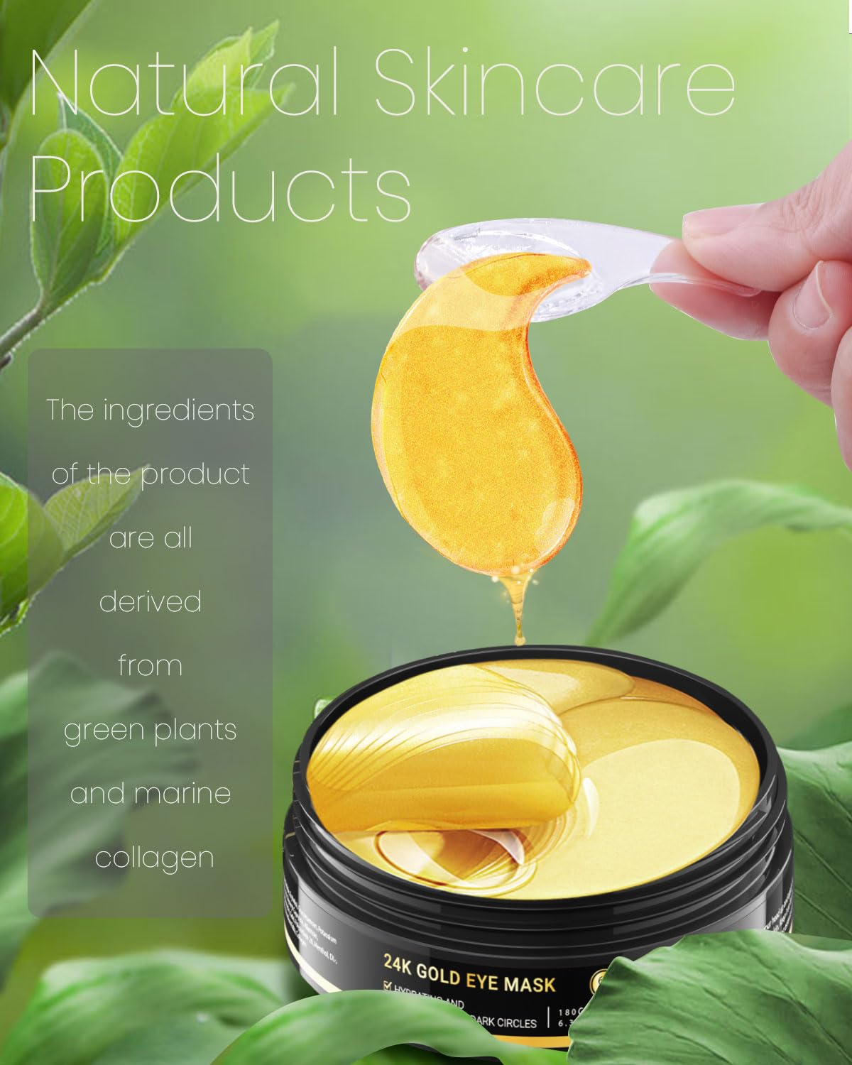 24K Gold Under-Eye Patches, 120 Pcs Collagen Serum Eye Mask Pads, for Bags/Anti-Aging/Wrinkles/Rejuvenation/Hydration, Cooling & Soothing the Skin, Relieving Fatigue, 12.7 Fl Oz, 2 Pack