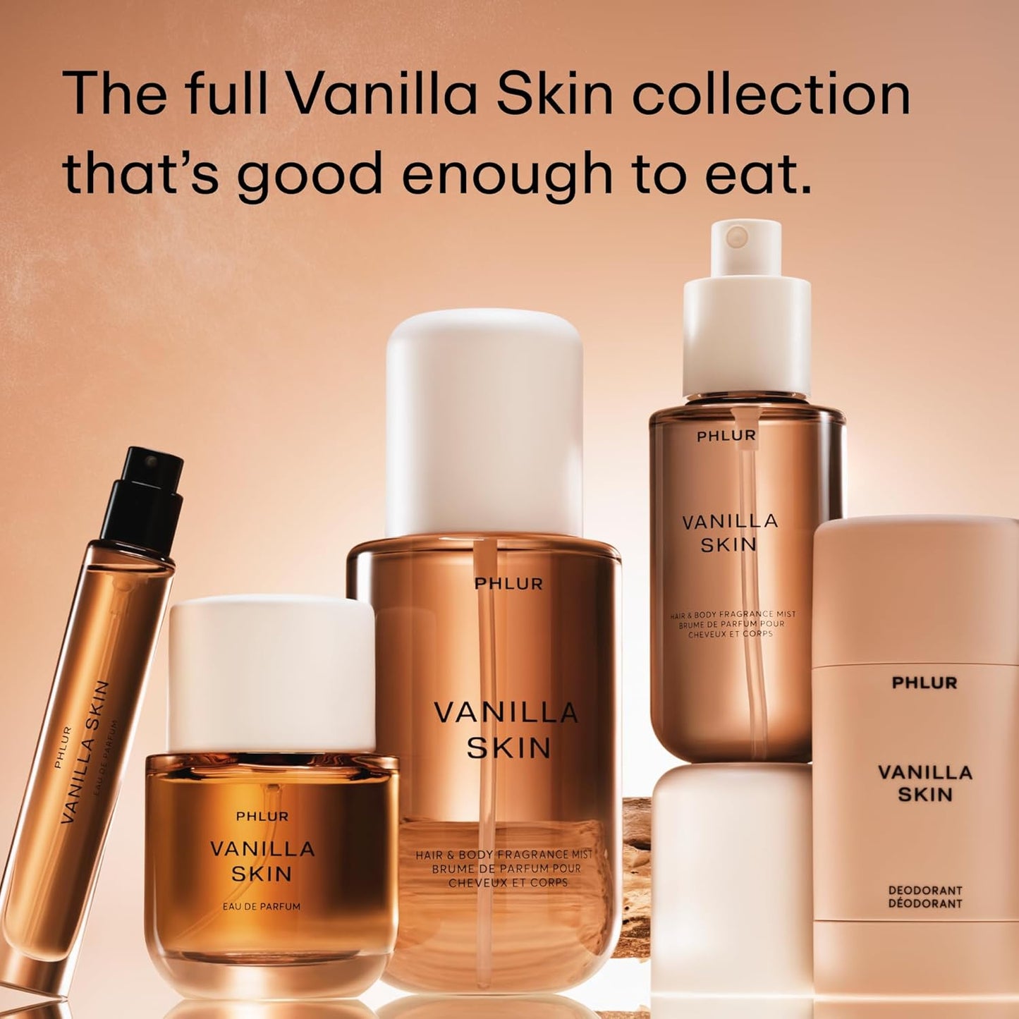 PHLUR Vanilla Skin Body Mist - Hair & Body Fragrance Mist - Vanilla Body Spray with Pink Pepper, Cashmere Wood & Sandalwood (8 Fl Oz)