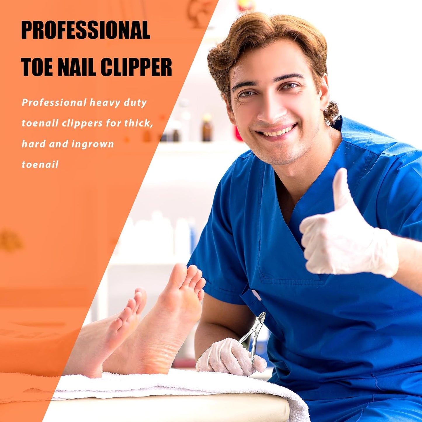 Heavy Duty Podiatrist Toenail Clippers for Thick and Ingrown Nails, Hand Forged Stainless Steel Toe Nail Clippers for Men Women Seniors