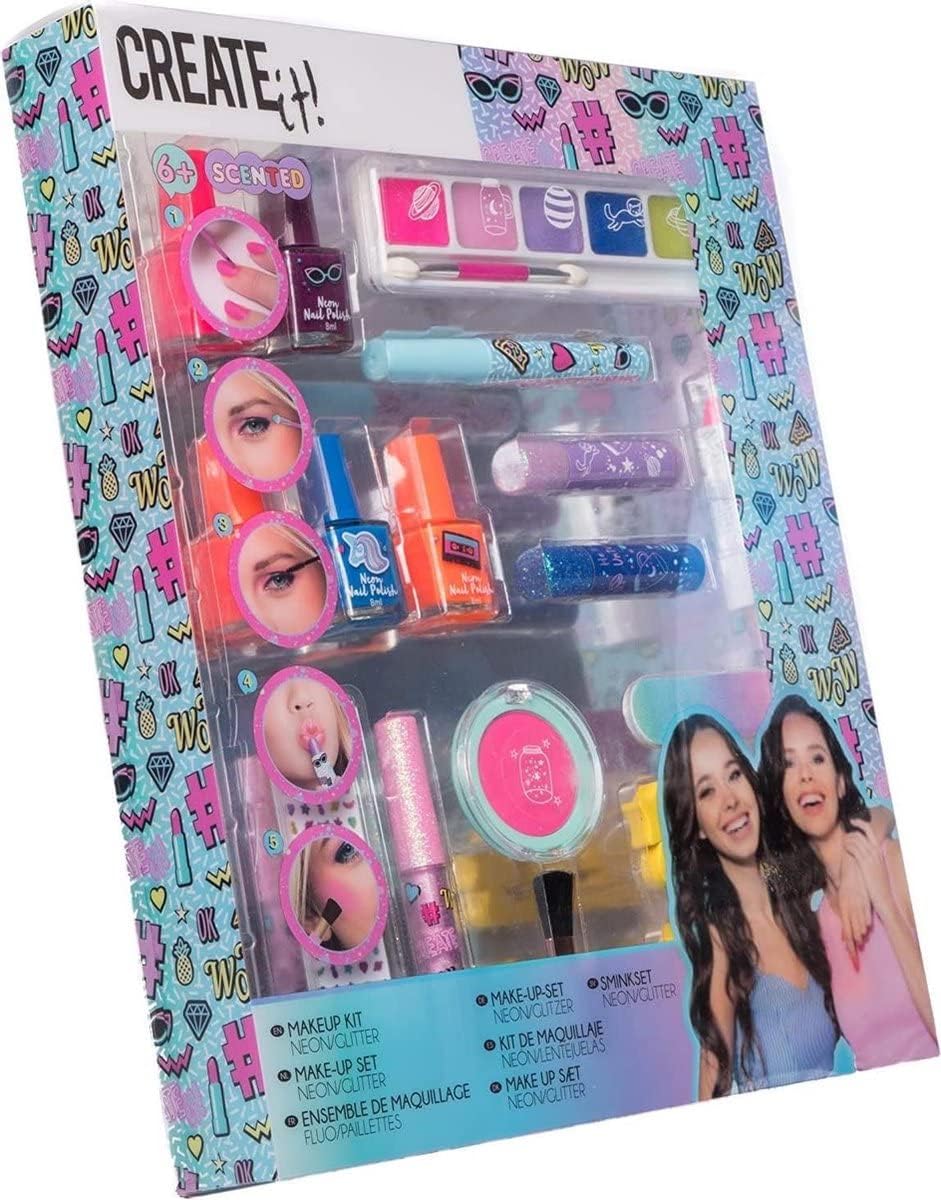 Neon and Glitter Makeup Set - 17 Pieces