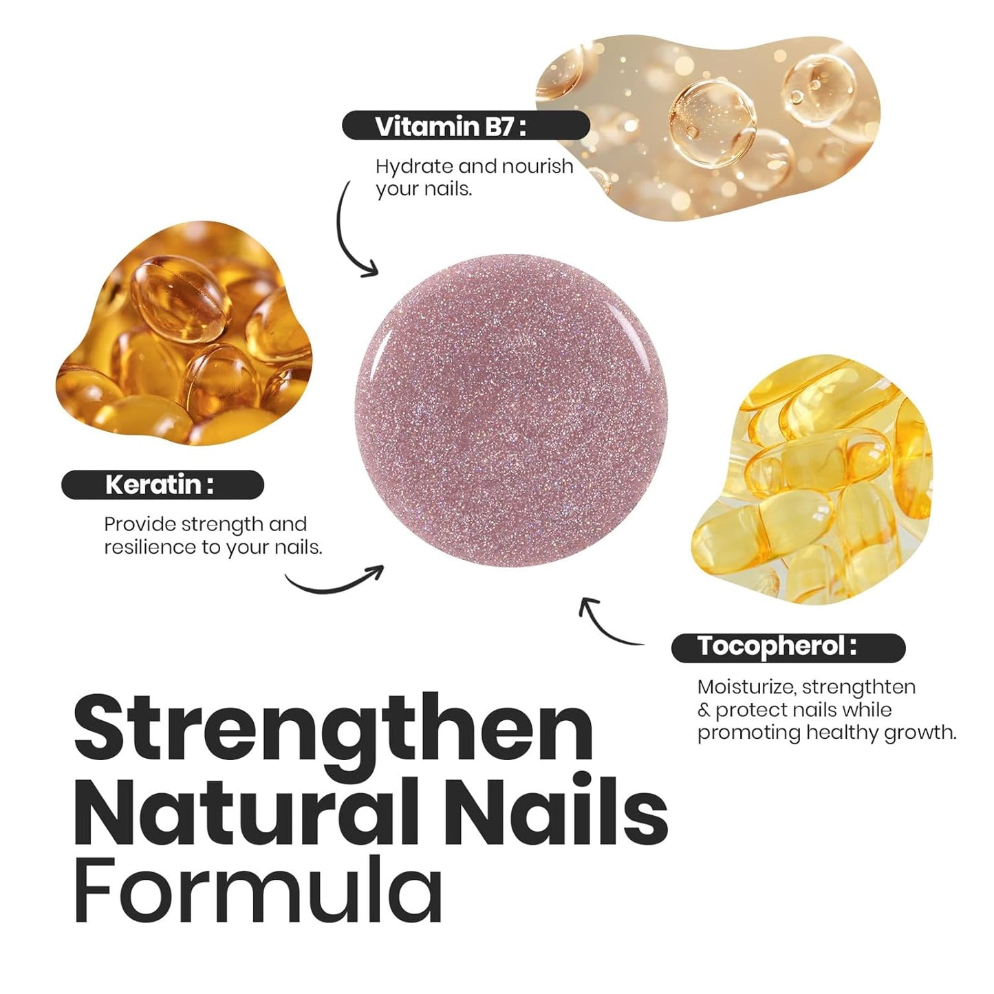 Beetles Nail Polish Set, 6 Colors Nude Nail Polish Kit Shimmer Nude Jelly Pink Champagne Mist Quick Dry Fingernail Polish Gifts for Women Salon DIY Manicure Kit