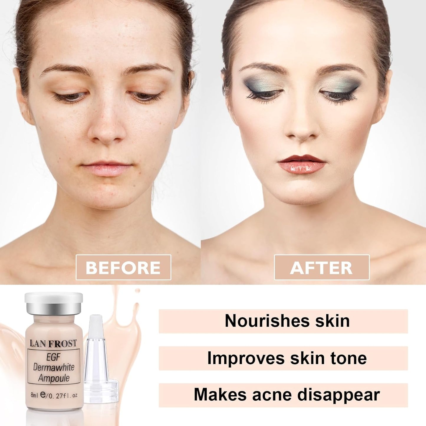 BB Pigment Serum Starter Kit Hyaluronic Acid Essence Foundation BB Facial Glow Skin Care Kit 0.27oz 12 Vials, Combined With Niacinamide and Peptides To Brighten Skin Tone Anti-Aging Foundation #1