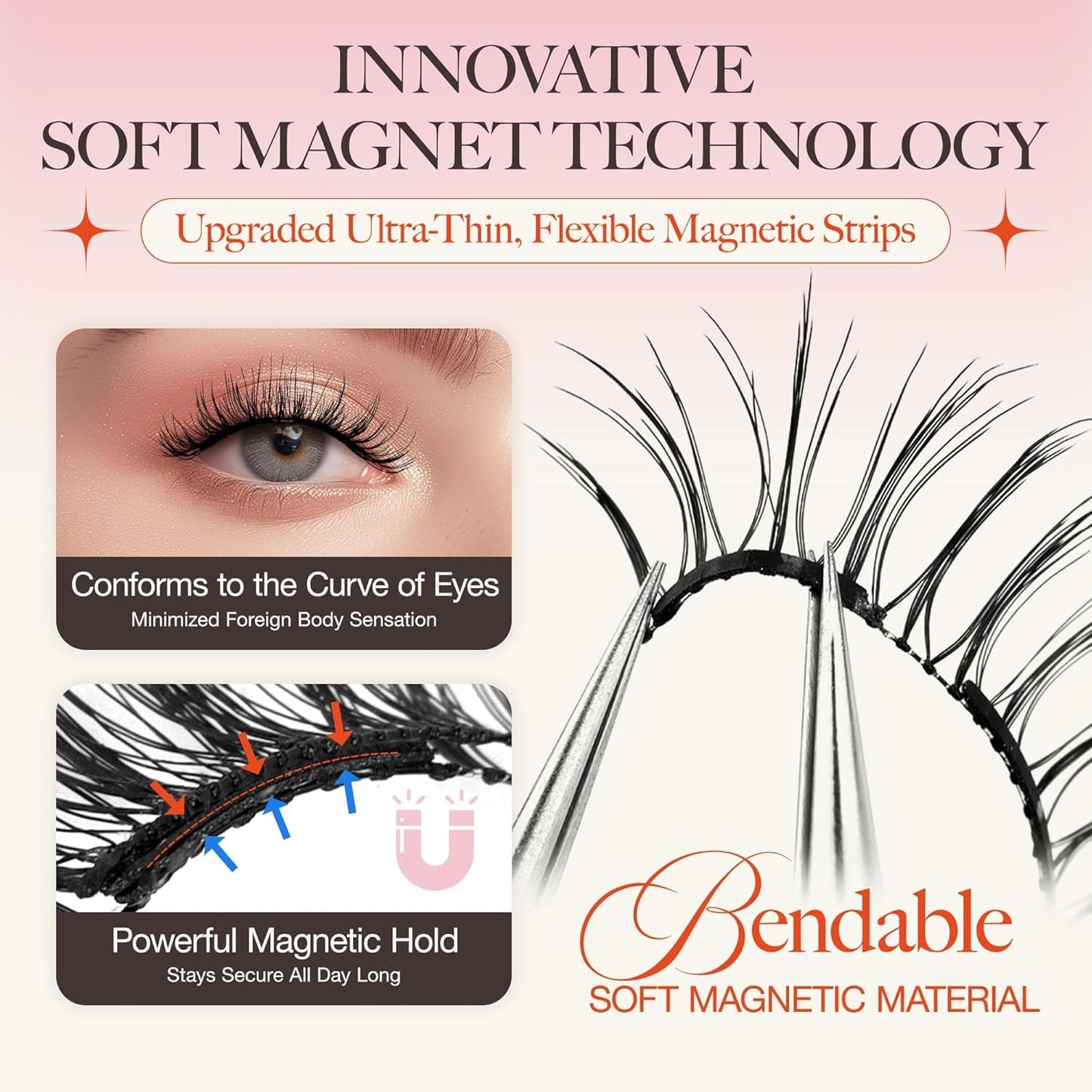 LASHVIEW Upgrade Magnetic Eyelashes with Applicator Reusable Soft Magnetic Eyelashes Natural Look No Glue Needed Magnetic Eyelashes Magnetic Lashes Kit Easy to Wear and Remove(A03)