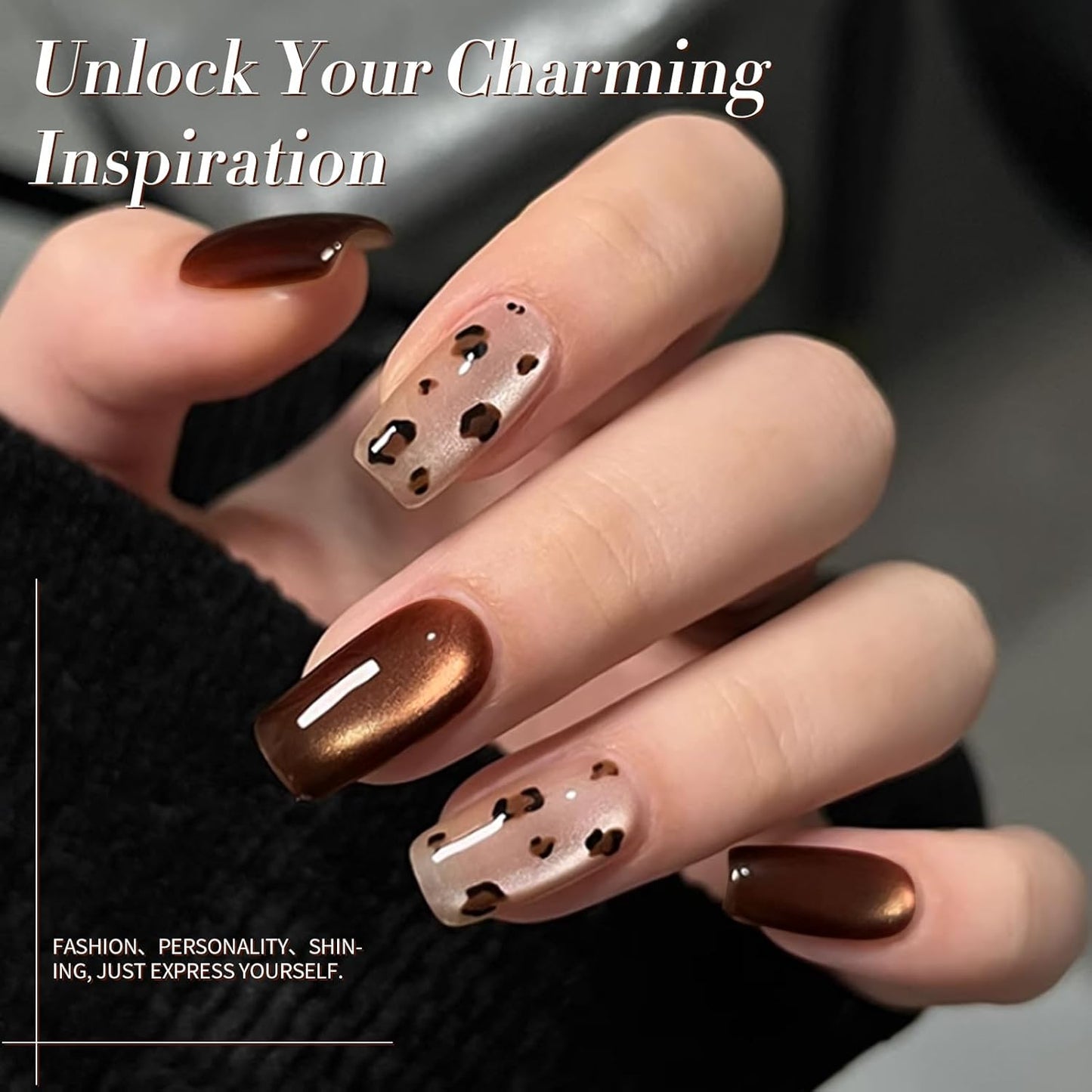 Born Pretty Cat Magnetic Eye Gel Nail Polish, 6 Colors Retro Magnetic Glitter Gel Polish Set Silver Pink Red Nail Polish Kit Soak Off LED Nail Art DIY Salon Gift