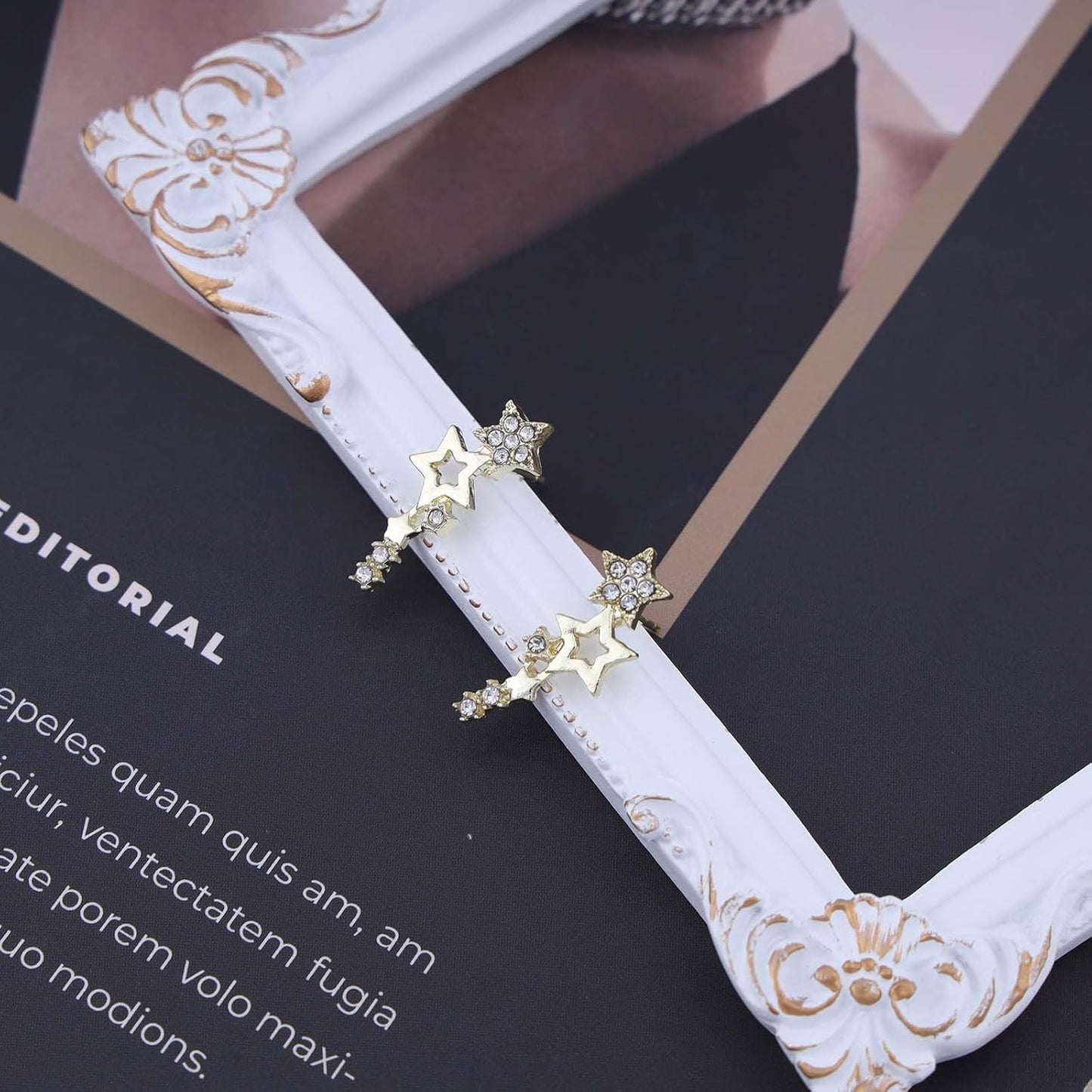 Boho Cz Star Ear Crawler Earrings Crystal Star Climber Earrings Gold Star Stud Earrings Vintage Cluster Star Earrings Jewelry for Women