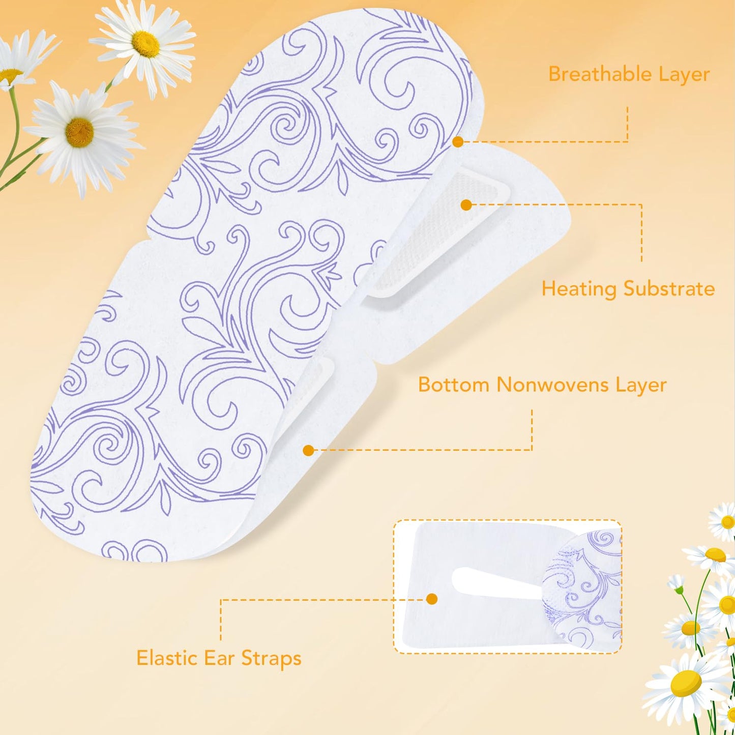 XPCARE 48 Pack Steam Eye Masks for Dry Eyes, Self Heated Steam Warm Eye Mask, Disposable Heated Eye Mask for Dark Circles, Puffy Eyes, Relief Stress Eye Fatigue（Chamomile）