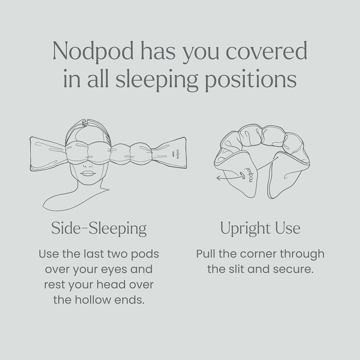 Nodpod Gentle Pressure Silk Sleep Mask | Patented Light Blocking Design for Sleeping, Travel & Relaxation | Bead Filled, Machine Washable (Pearl)