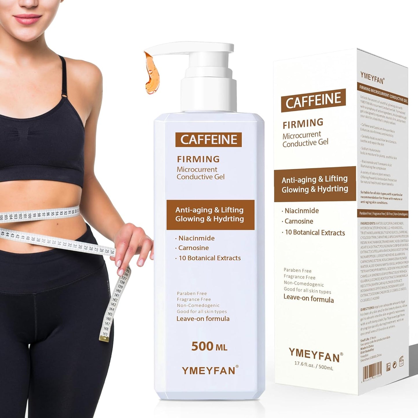 Hot Caffeine Conductive Gel for Body Sculpting Machine, Massage Gel for Body Slimming, Skin Firming & Lifting, Tighten Arms, Tummy, Butt, Thighs for Women and Men, with Capsicum Resin Help Fat Burning