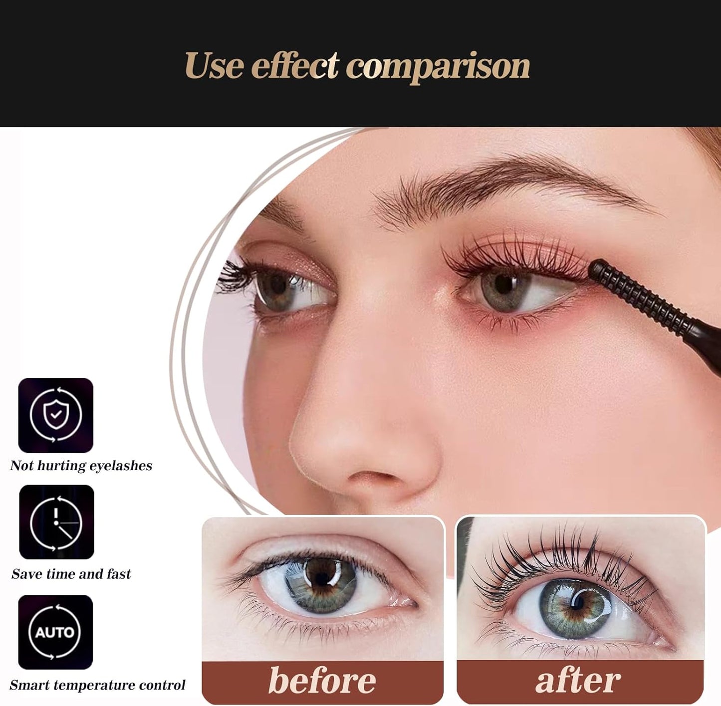 Heated Eyelash Curlers-Electric Eyelash Curler for Makeup Tools USB Rechargeable,Fast Heat up Within 10s - 24 Hours Long Lasting (Pink)