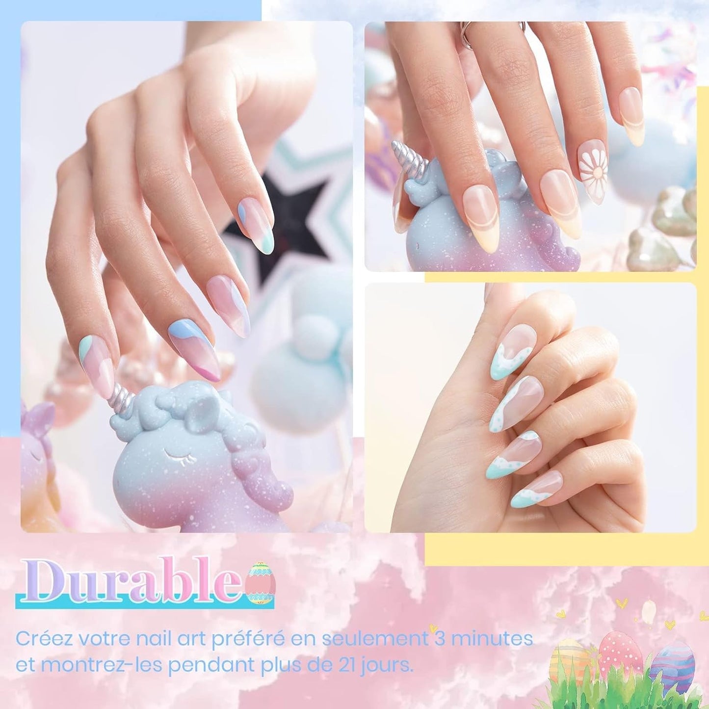 Beetles Pastel Gel Polish Set - 6 Colors Pink Yellow Blue Green Purple Soak Off Nail UV Lamp Gel Nail Kits Decorations Nail Art Gifts
