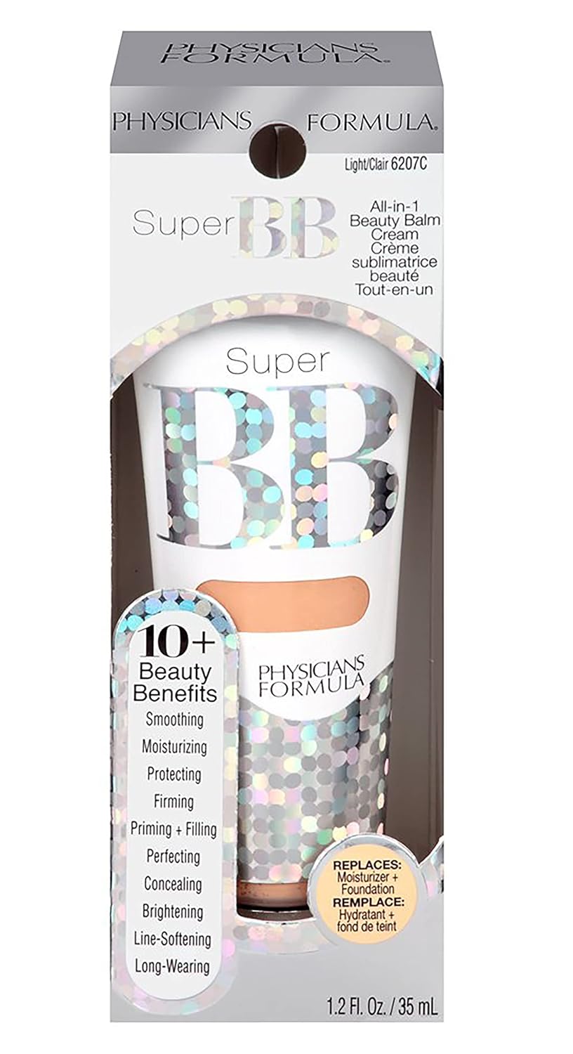 Physicians Formula Super BB Cream All in 1 Beauty Balm Foundation Cream SPF 30, Light | Dermatologist Tested, Clinicially Tested