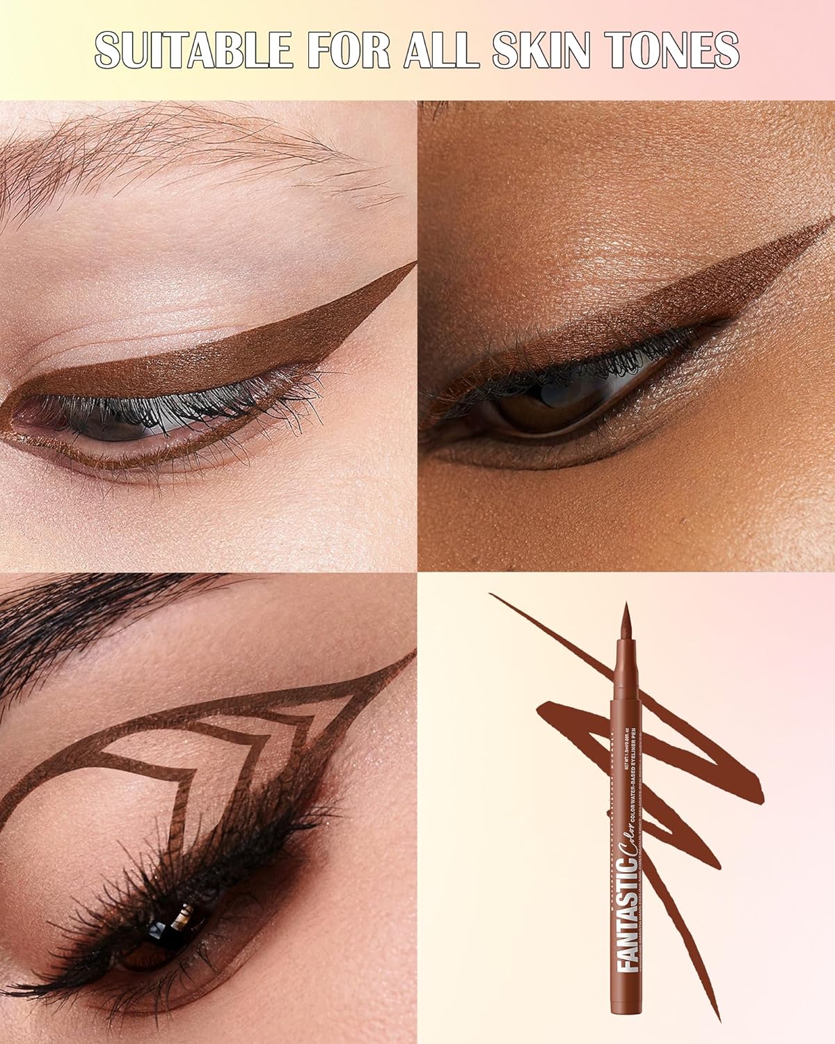 Pink Matte Liquid Eyeliner Pencil, Colorful High Pigmented Waterline Eye liner Waterproof Pen, Bright Colored Smudgeproof Long Lasting Eyeliner Pen Christmas Party Festival Makeup Gift for Women-04