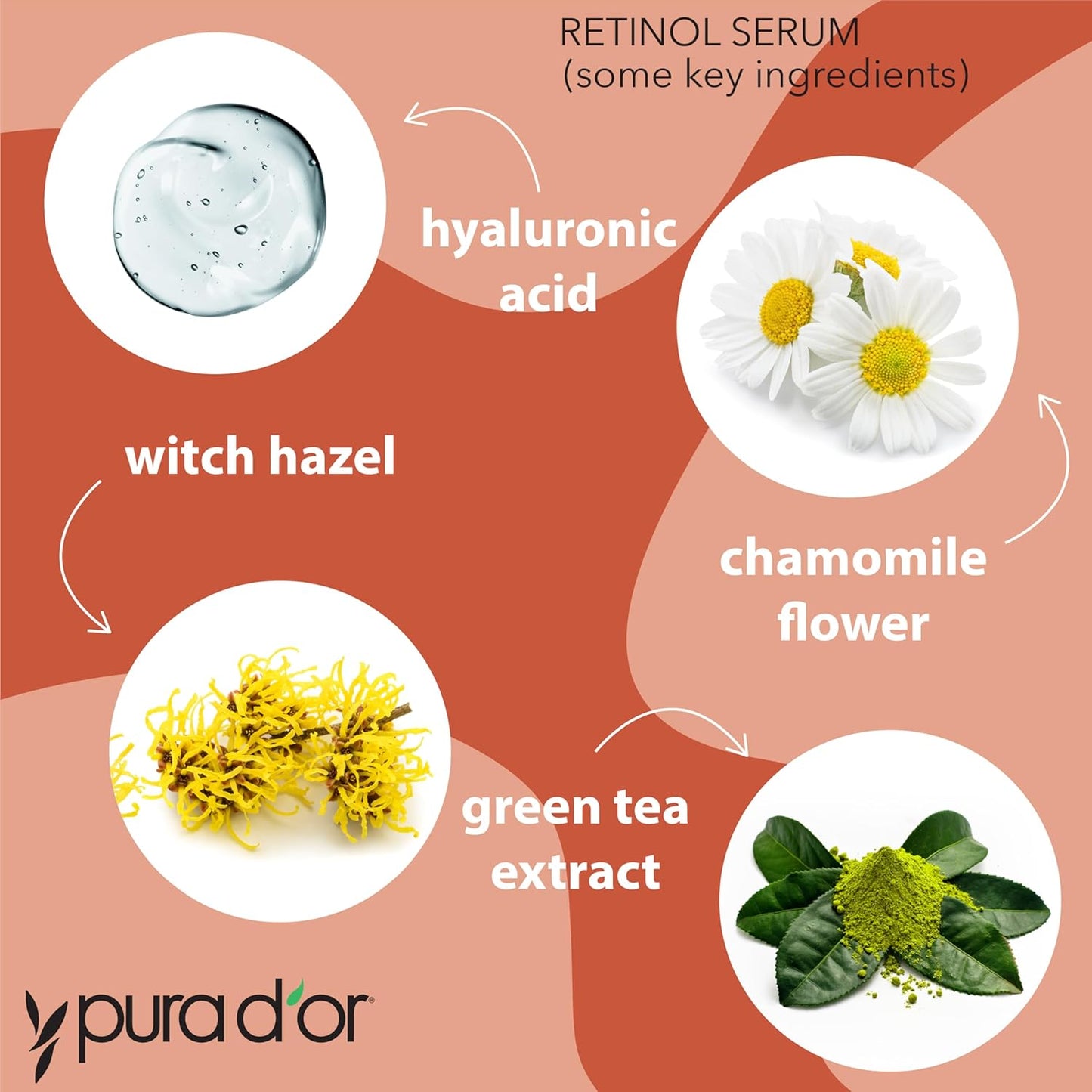 PURA D'OR 3.3 Oz Retinol Serum For Nighttime - Advanced PM Skin Care Formula - Anti-Aging Wrinkle Reducer for Radiant Skin - Natural Vitamin A & Collagen Booster - Fine Lines Treatment - Travel Size