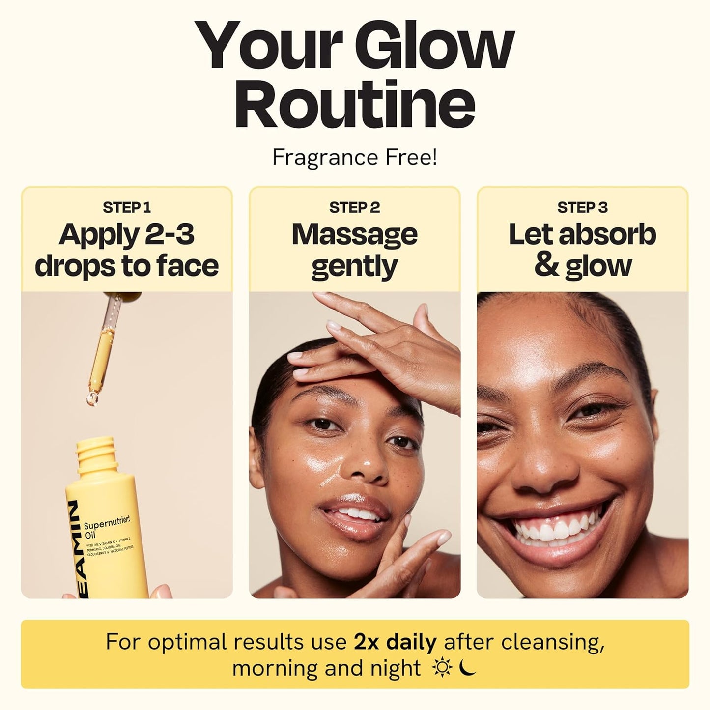 Gleamin Brightening Face Oil with Vitamin C & E, Turmeric, Jojoba & Cloudberry | Hydrating Facial Oil for Radiant Glow, Dark Spots, Fine Lines & Uneven Tone | Skin Brightening for Women & Men, 1 Fl Oz