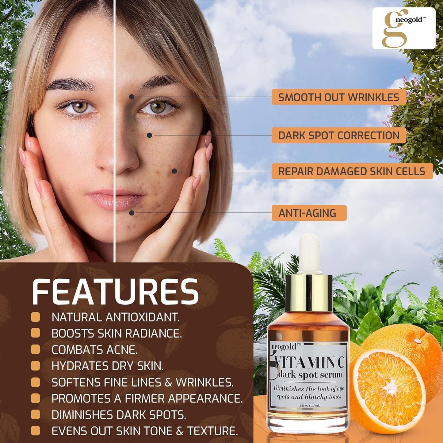 Facial Serum Skin Care Set W/Anti-Aging Retinol Booster, Plumping Collagen Serum, & Brightening Vitamin C Serum For Wrinkles, Fine Lines, Dark Spots, & Uneven Skin Tone, 2 Fl Oz (Set of 3)