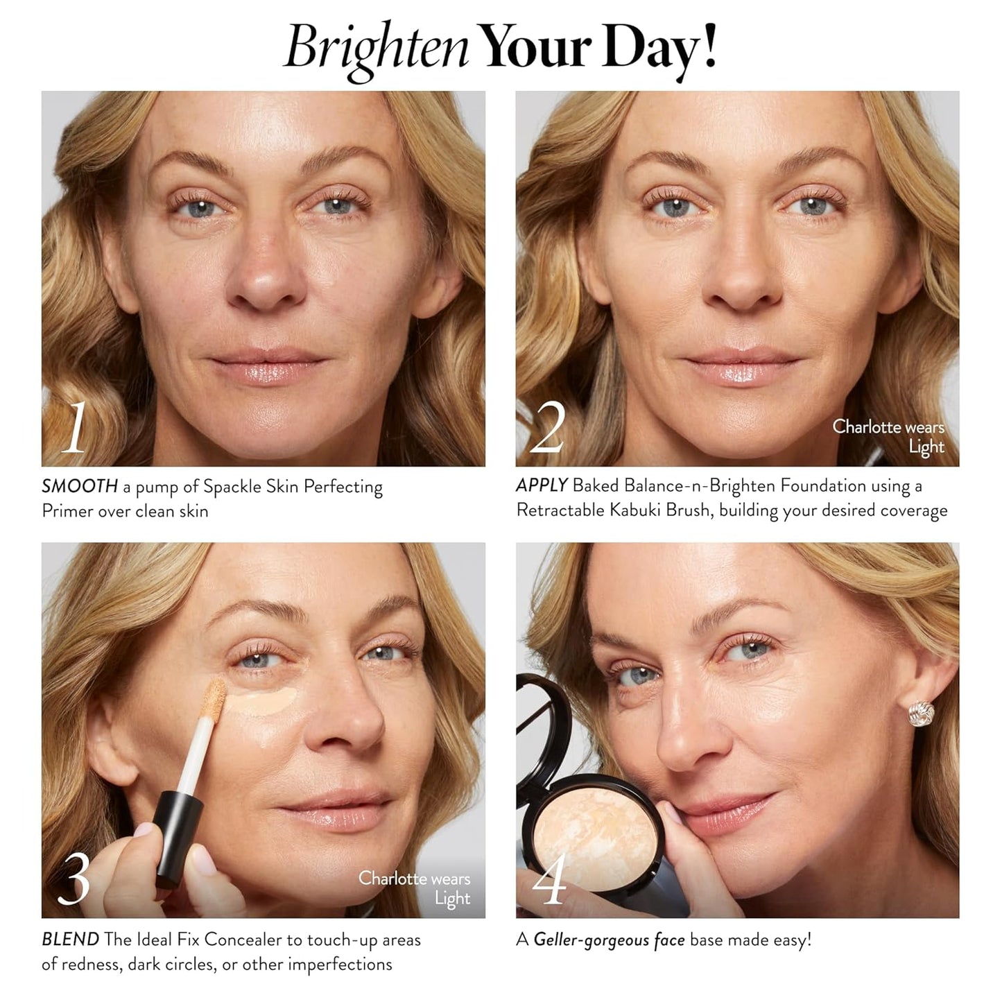 LAURA GELLER NEW YORK Award-Winning Baked Balance-n-Brighten Color Correcting Powder Foundation - Porcelain - Buildable Light to Medium Coverage - Demi-Matte Natural Finish