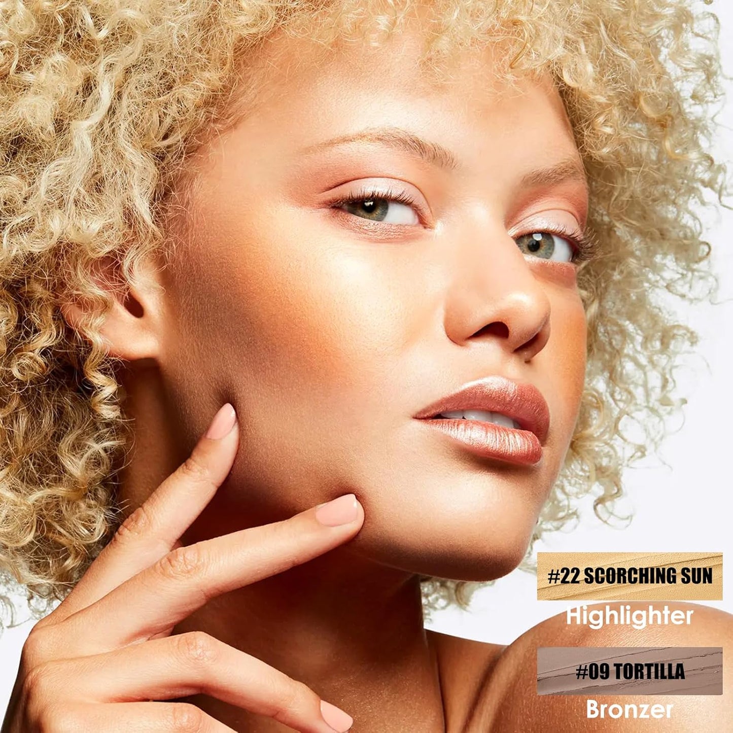 FOCALLURE 2 Pcs Mineral Cream Contour Stick,Moisturize Highlighter and Bronzer Pen,Non Stick Face Brightens & Shades Pencil,Long Lasting & Smooth Gliding Face Illuminator Makeup,22+09