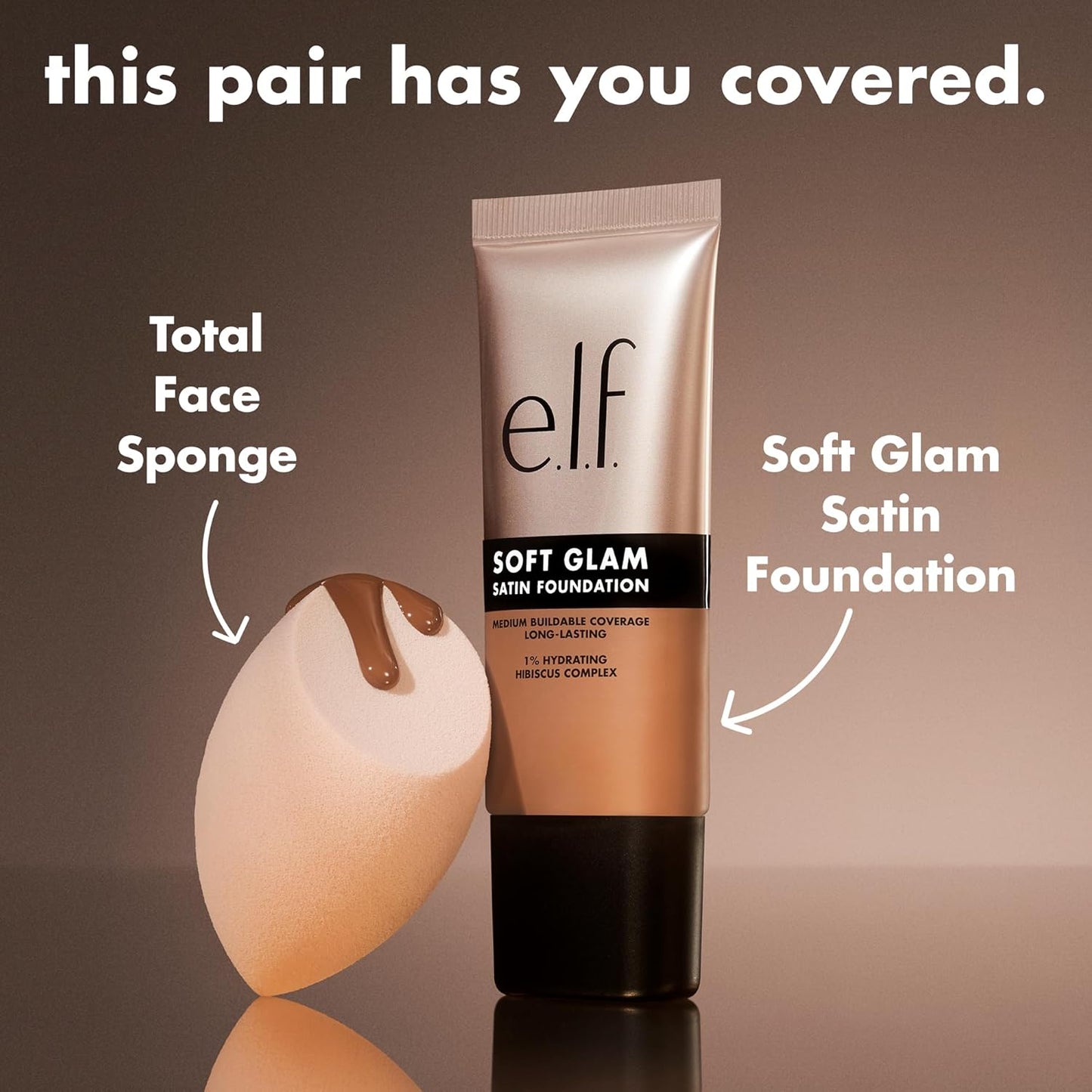 e.l.f. Soft Glam Foundation, Medium Coverage, Long-Lasting & Buildable Foundation For A Smooth, Satin Finish, Vegan & Cruelty-Free, 43 Tan Cool