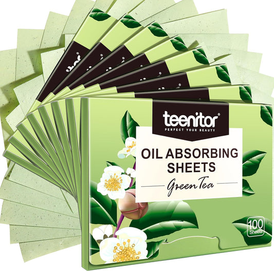 Teenitor Oil Blotting Sheets for Face, 800 Sheets Oil Absorbing Sheets for Face, Natural Green Tea Blotting Paper for Oily Skin, Face Oil Sheets for Your Face Oil Wipes for Face, Oil Control Film