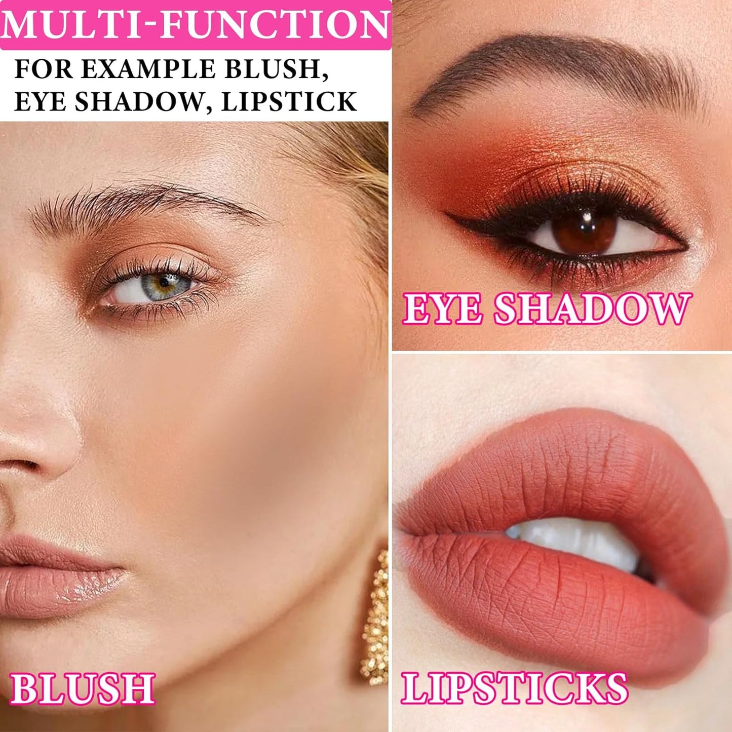 3 Pcs Cream Blush Stick Set,Face Shadow Shading Stick Long Lasting Non-greasy Blush Stick for Women,Lightweight Concealer Waterproof Face Contouring Makeup Pen for Cheek & Lips & Eyes(04#,05#,06#)