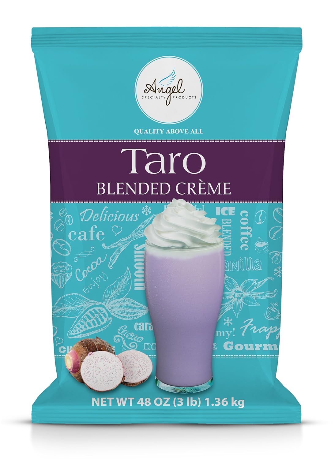 Taro Blended Crème Mix by Angel Specialty Products [3 LB]