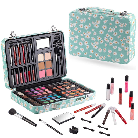 Hot Sugar Makeup Kit for Teenager Girls 10-12, All in One Beginner Makeup Kit for Women Full Kit, Teen makeup kit Cosmetic Gift Set on Birthday Christmas (MINT DAISY)
