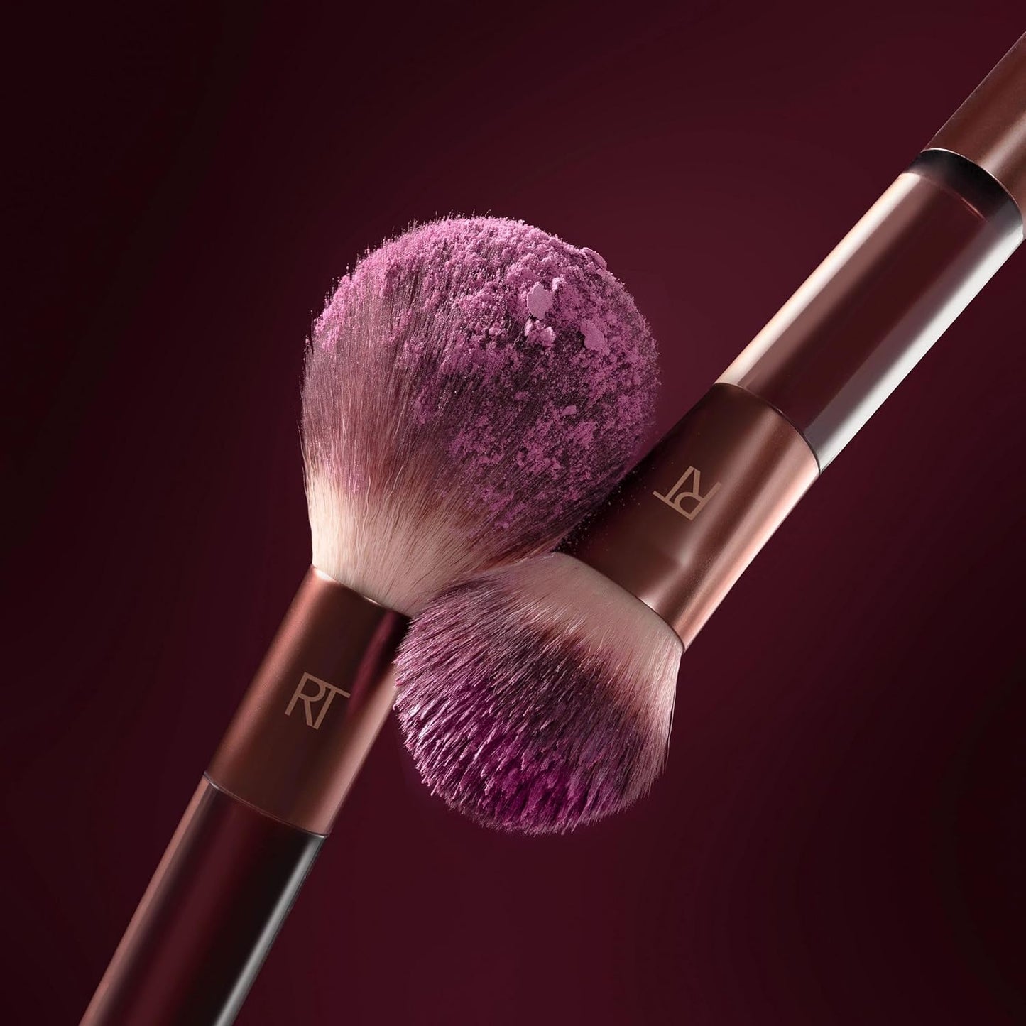 Real Techniques Cherry On Top It’s All Blush Brush, Dual-Ended & Multipurpose Makeup Brush for, Powder, Liquid & Cream Blush, Synthetic Bristles, Vegan & Cruelty-Free Face Brush, 1 Count