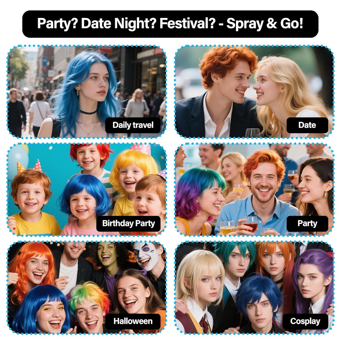 Temporary Hair Color Spray For Women Kids Men, Washable Temporary Hair Dye Spray One Day Hair Color Wax Non-Sticky For Cosplay Party DIY, Christmas Party, Halloween Crazy Hair Day (Gold, 4.06 oz)